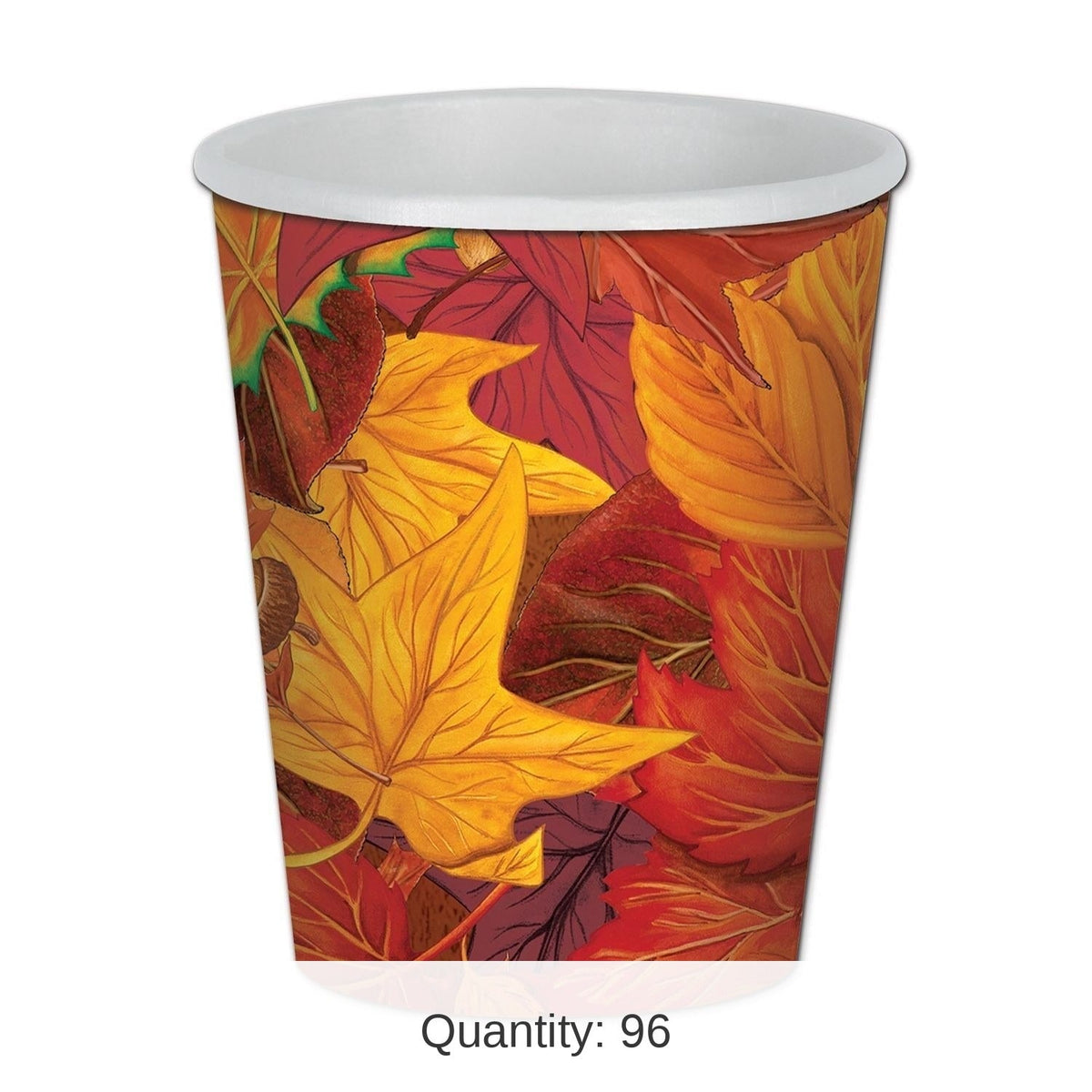Multicolor Autumn Leaf Plastic Cups with 9oz Capacity, 96 Pack