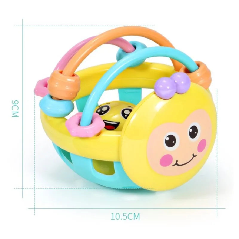 Textured Teething Ball with Movable Rings and Sensory Surfaces
