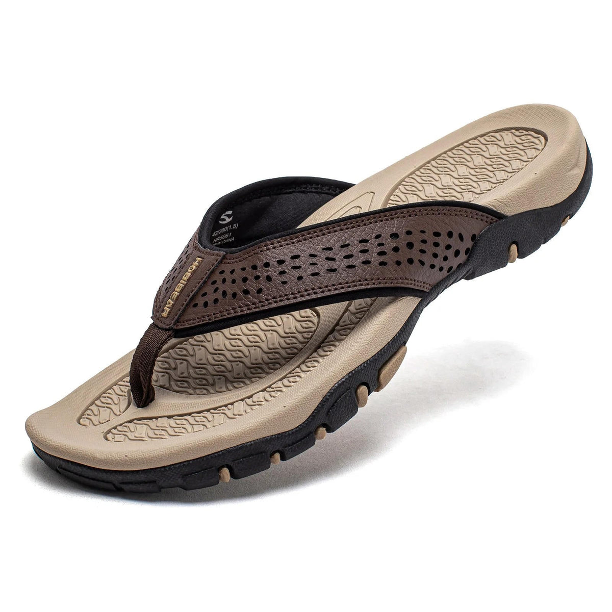 Mens Athletic Flip Flops with Arch Support and Nonslip Rubber Sole