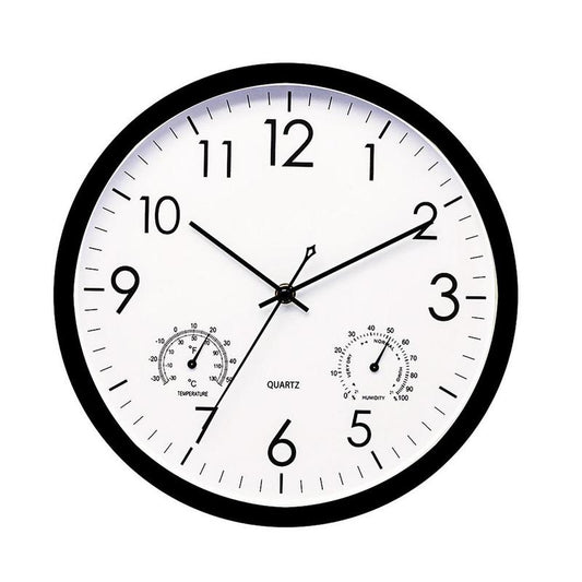 Outdoor Garden Clock with Temperature and Humidity Display, 11.81in Dial
