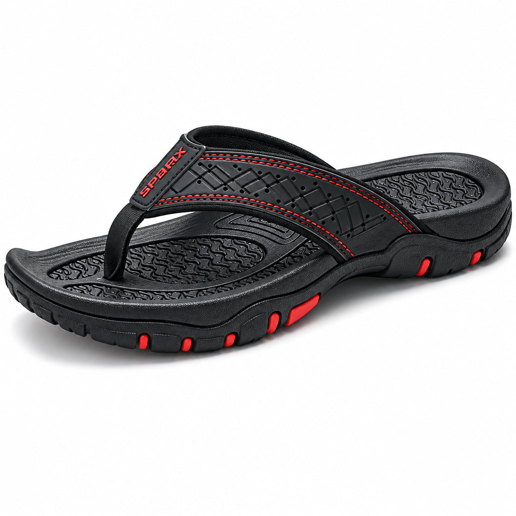 Mens Athletic Flip Flops with Arch Support and Nonslip Rubber Sole