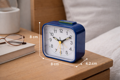 Analog Bedside Alarm Clock with Silent Movement and Night Light, Snooze Function