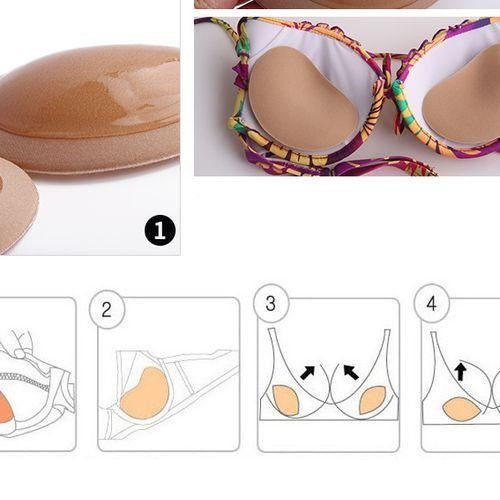 Bikini Insert Pads with Silicone Adhesive Backing and Molded Shape