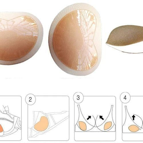 Bikini Insert Pads with Silicone Adhesive Backing and Molded Shape