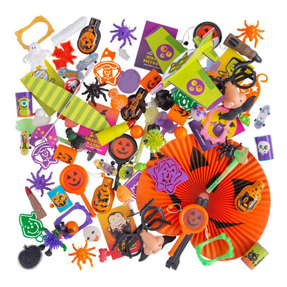 Bulk Halloween Toy and Novelty Mix with 240 Pieces for Goody Bags and Classroom Rewards