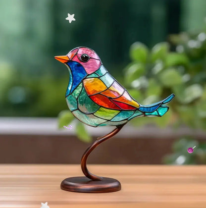 Light Reflecting Bird Window Ornament with Color Scatter Design