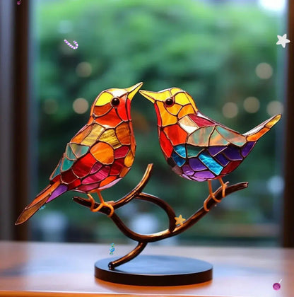 Light Reflecting Bird Window Ornament with Color Scatter Design
