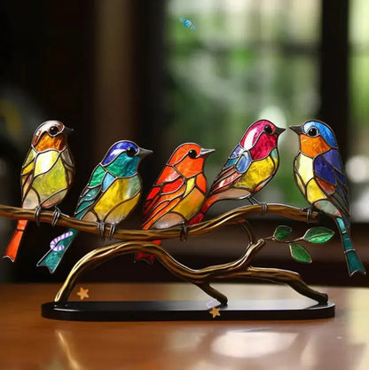 Light Reflecting Bird Window Ornament with Color Scatter Design