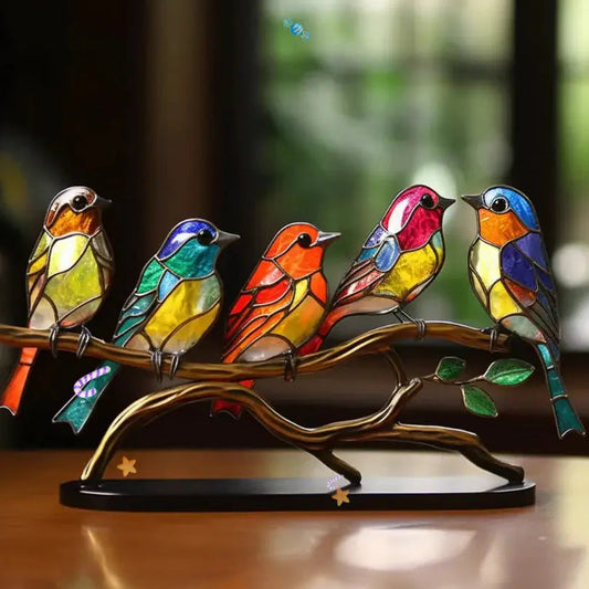 Light Reflecting Bird Window Ornament with Color Scatter Design