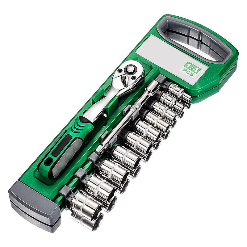 Socket Ratchet Set with 72 Tooth Head and Quick Release, 12 Piece Chrome Vanadium