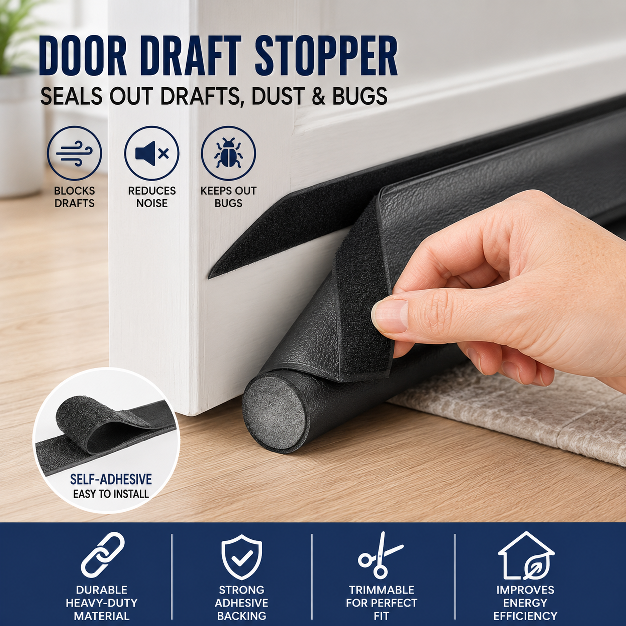 Foam Door Edge Seal Strip with Rigid Channel and Impact Protection for Automotive Use