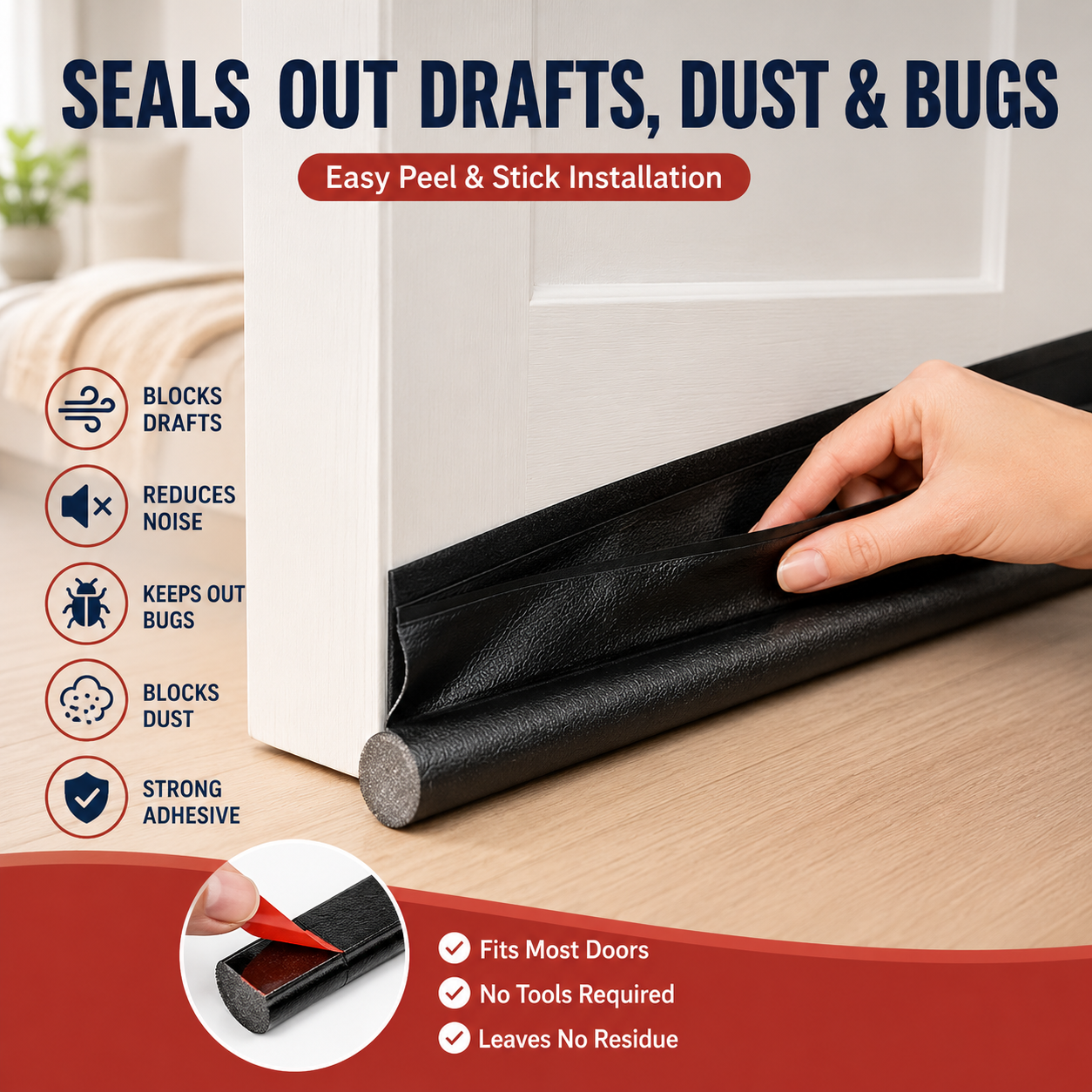 Foam Door Edge Seal Strip with Rigid Channel and Impact Protection for Automotive Use