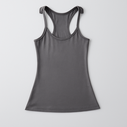 Ribbed Tank Top with Invisible Straps and Slim Fit, Breathable Stretch Fabric