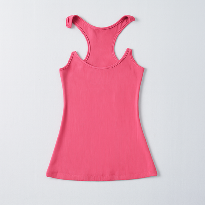 Ribbed Tank Top with Invisible Straps and Slim Fit, Breathable Stretch Fabric