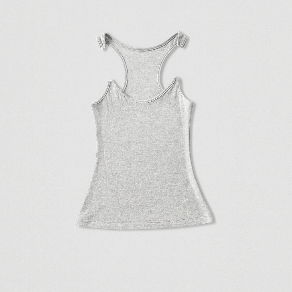 Ribbed Tank Top with Invisible Straps and Slim Fit, Breathable Stretch Fabric