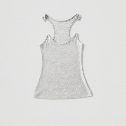 Ribbed Tank Top with Invisible Straps and Slim Fit, Breathable Stretch Fabric