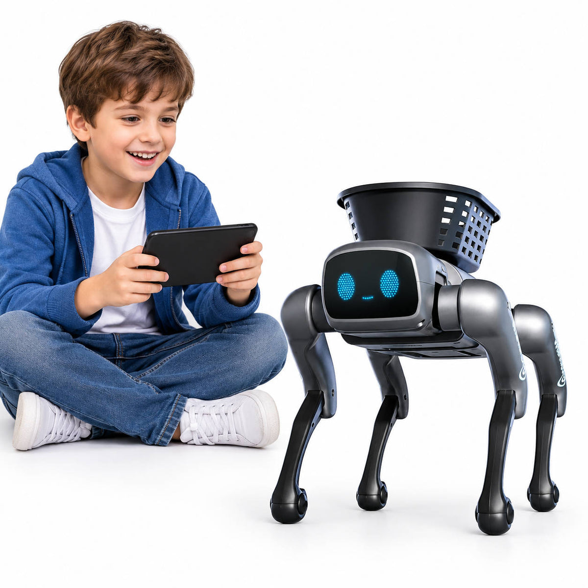 Intelligent Bionic Robot Dog Toy, Electric Remote Control Programmable Robot Dog with Mobile App for Kids