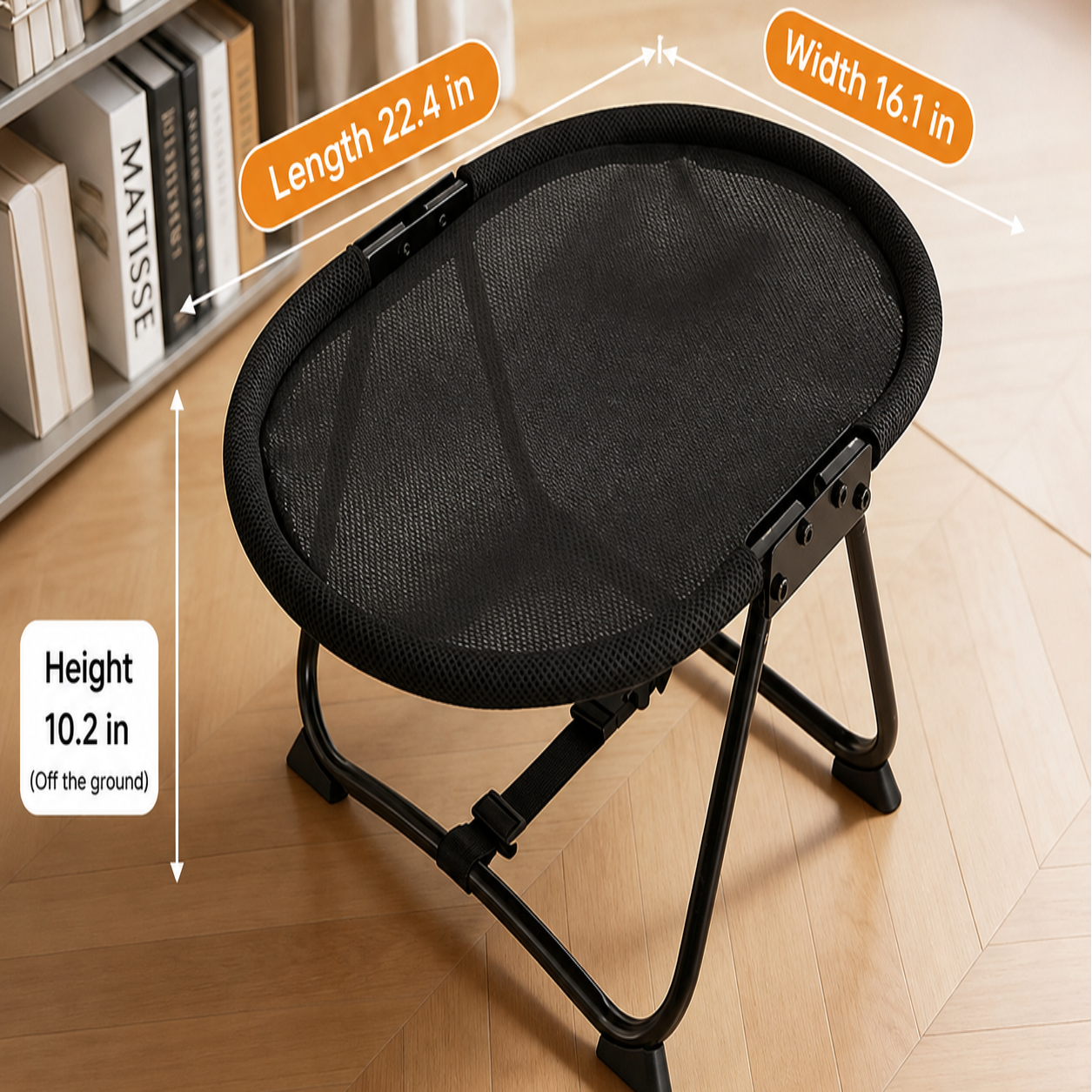 Elevated Pet Bed with Breathable Mesh and Carrying Bag for Cats and Dogs