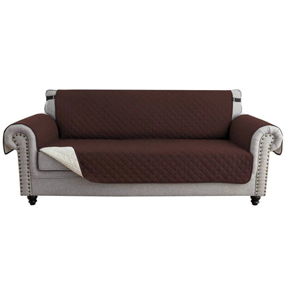 Reversible Sofa Cover for 3 Cushion Couch, Water Resistant Pet Protector with Elastic Straps