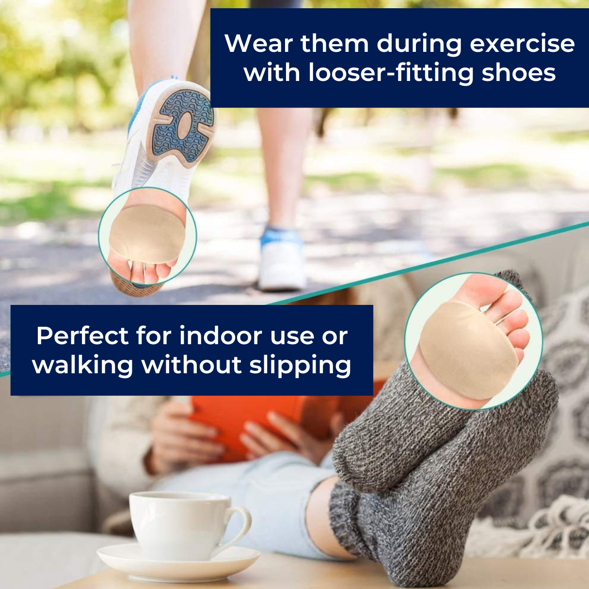 Metatarsal Support Pads with Gel Cushion and Forefoot Pressure Relief All Vera Mart