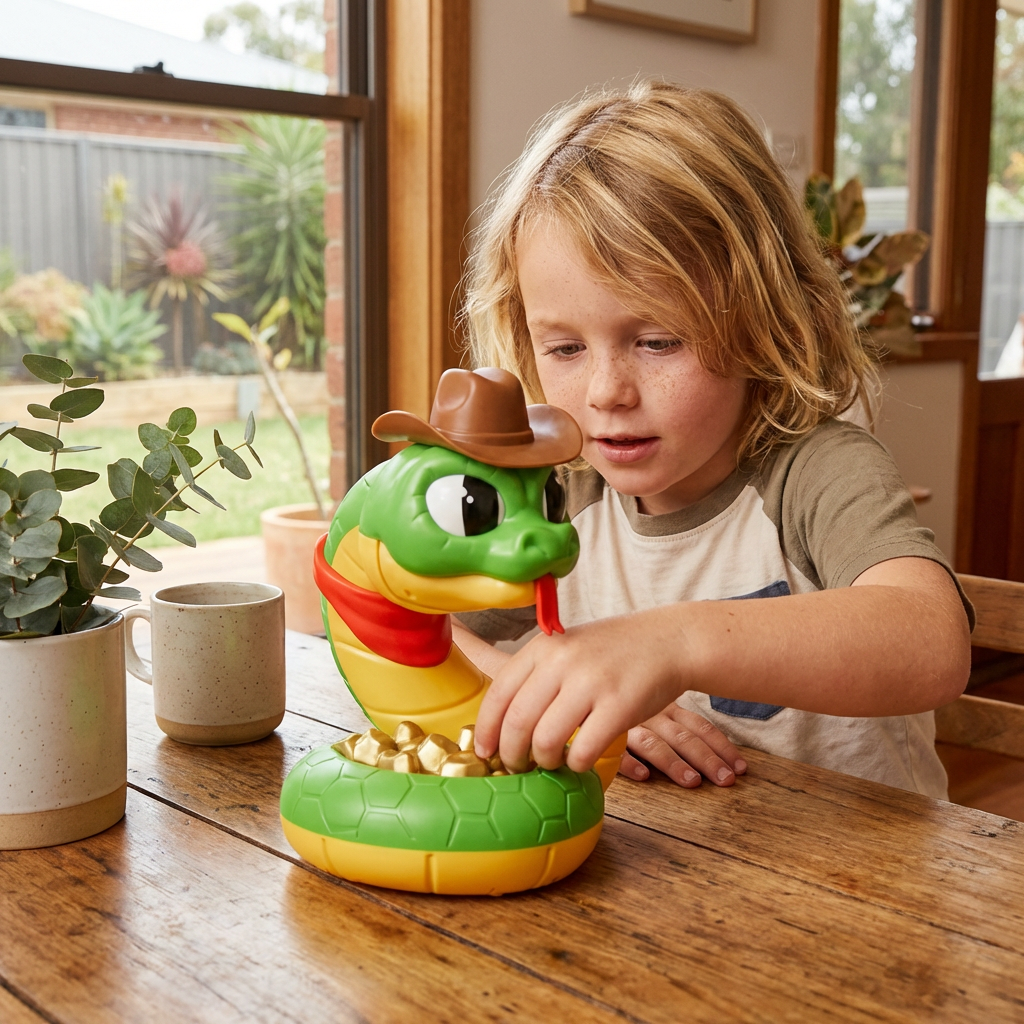Interactive Rattlesnake Reaction Game Toy with Surprise Movements for Kids and Family Play