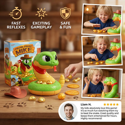 Interactive Rattlesnake Reaction Game Toy with Surprise Movements for Kids and Family Play