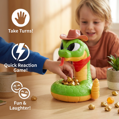 Interactive Rattlesnake Reaction Game Toy with Surprise Movements for Kids and Family Play