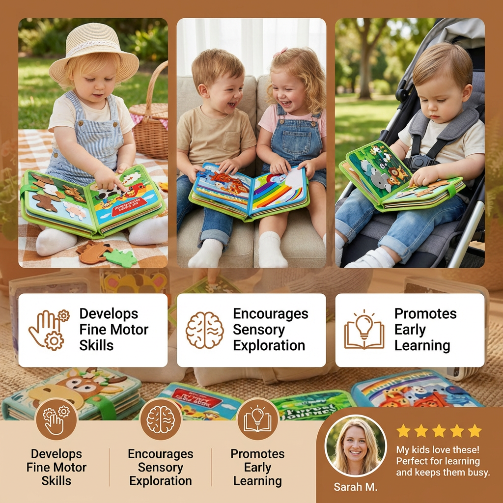 Touch and Feel Animal Storybook Range in Eight Themes with Interactive Pages for Reading at Home or Away