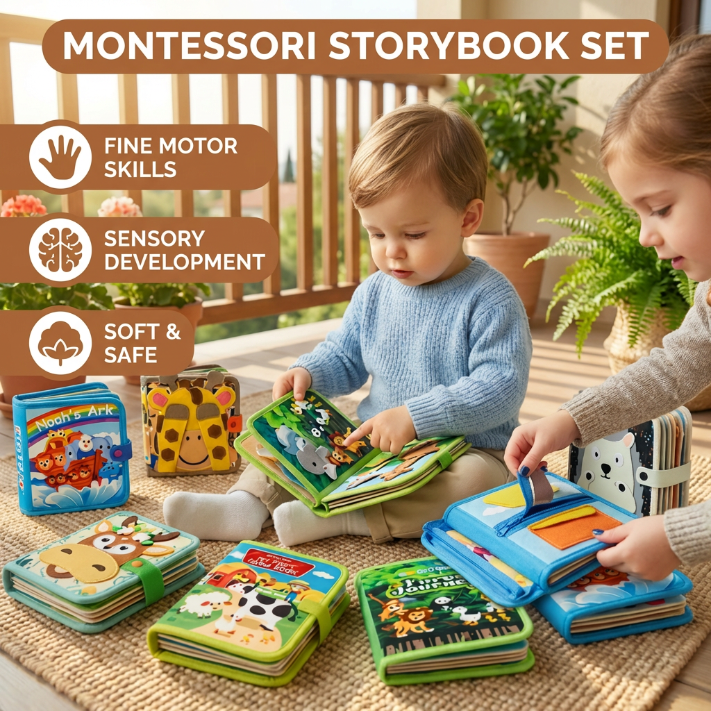 Touch and Feel Animal Storybook Range in Eight Themes with Interactive Pages for Reading at Home or Away