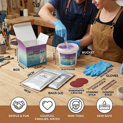 3D Plaster Hand Casting Kit with Molding Frame and Tools for Couples