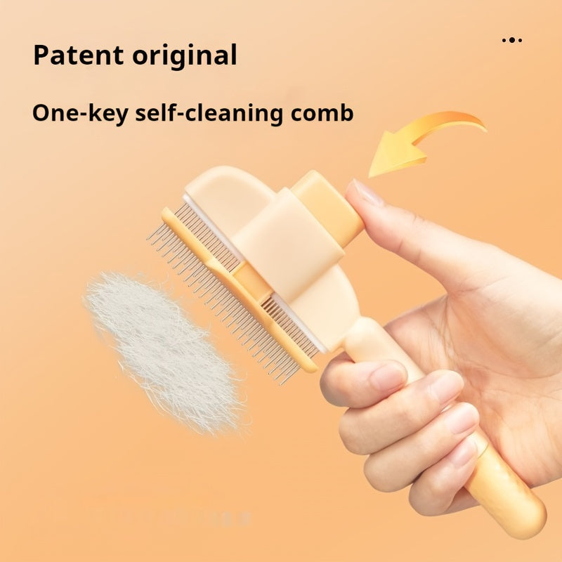 Stainless Steel Flea Comb for Dogs and Cats with Extra Fine Teeth and a One Press Hair Release
