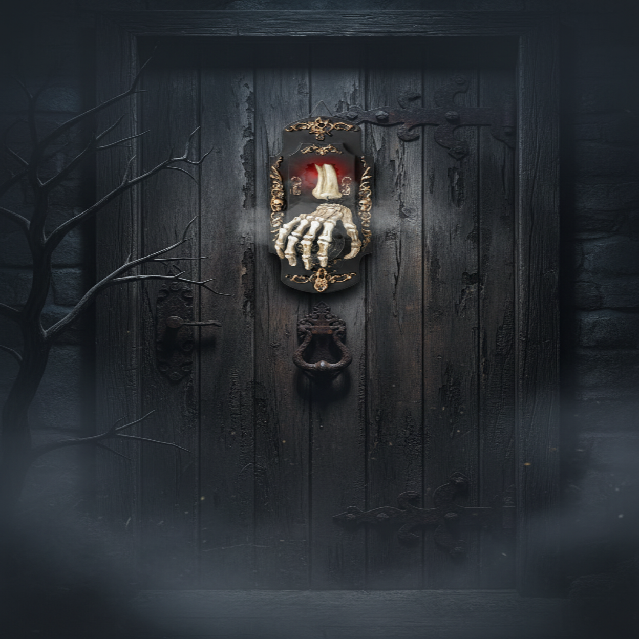Motion Sensor Doorbell Spray Prop with Sound and Light Effects for Halloween Decorations