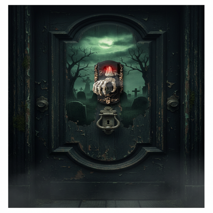 Motion Sensor Doorbell Spray Prop with Sound and Light Effects for Halloween Decorations
