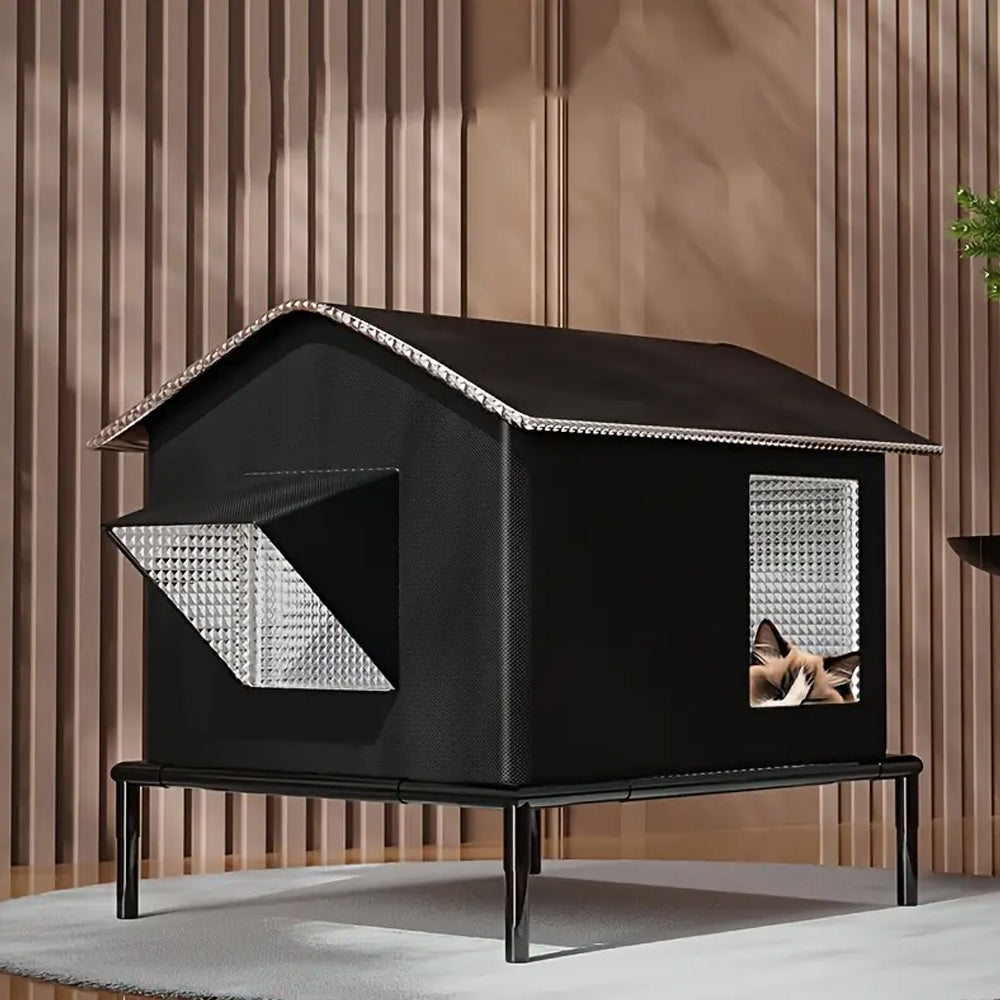Raised Pet Bed with Moisture-Resistant Fabric and Stainless Steel Frame for Cats and Small Dogs