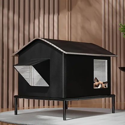 Raised Pet Bed with Moisture-Resistant Fabric and Stainless Steel Frame for Cats and Small Dogs