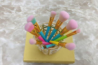 Crystal Makeup Brush Holder with Stainless Steel Frame and Glass Beads, Gold or Silver