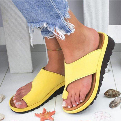 Bunion Sandals with Toe Alignment and Three-Arch Support, Memory Foam Wedge