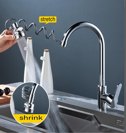 Faucet Extender with a 360 Degree Swivel, a Stretch Hose, Three Spray Modes and a Built In Filter