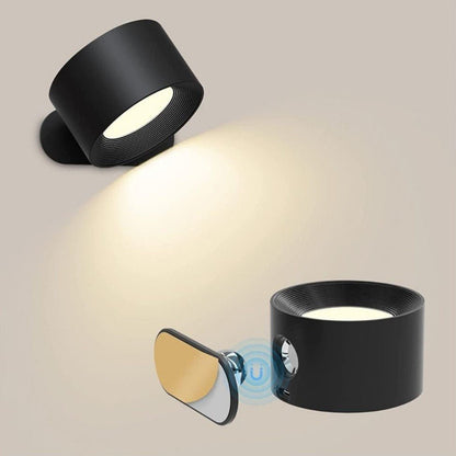 Cordless Magnetic Wall Lamp with 360° Rotation and Adjustable Brightness, 3 Color Temperatures