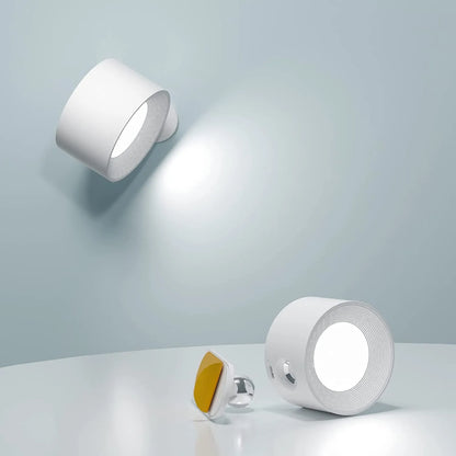 Cordless Magnetic Wall Lamp with 360° Rotation and Adjustable Brightness, 3 Color Temperatures