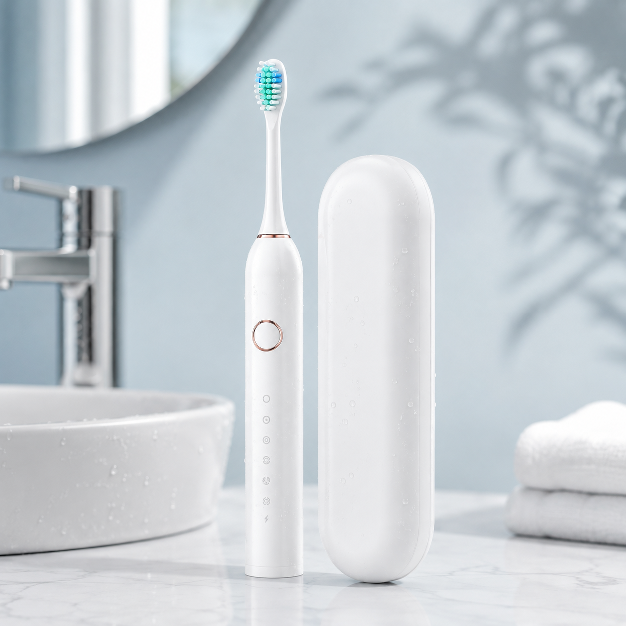 Sonic Electric Toothbrush with Built In Timer and Four Replacement Heads, IPX7 Rated