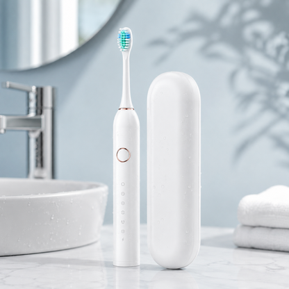 Sonic Electric Toothbrush with Built In Timer and Four Replacement Heads, IPX7 Rated