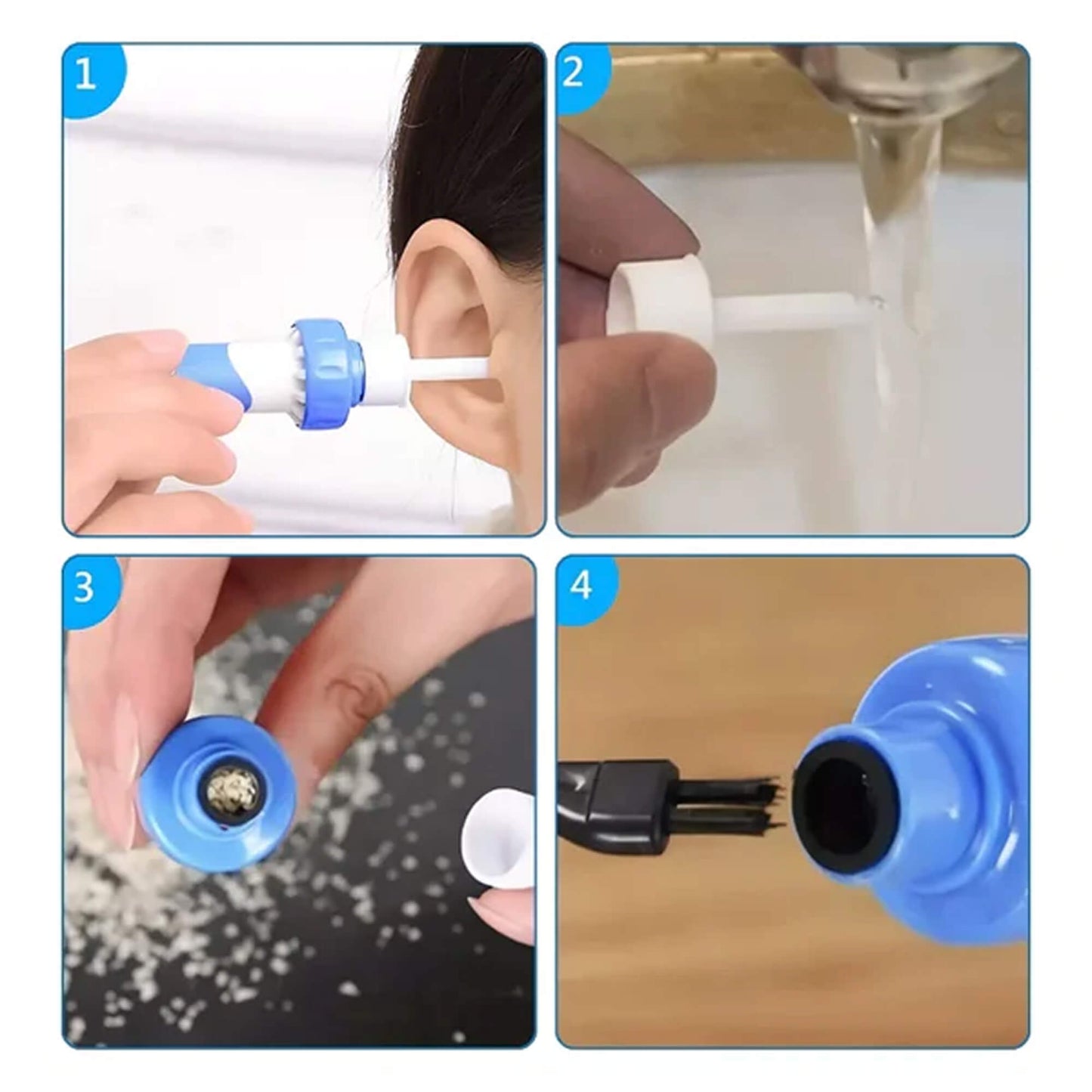 Electric Ear Wax Removal Tool with Silicone Tip and 60-Minute Battery, Portable Design