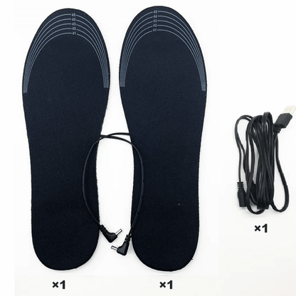 Rechargeable Heated Insoles with Dual Heat Zones and Adjustable Thermostat for Winter Shoes