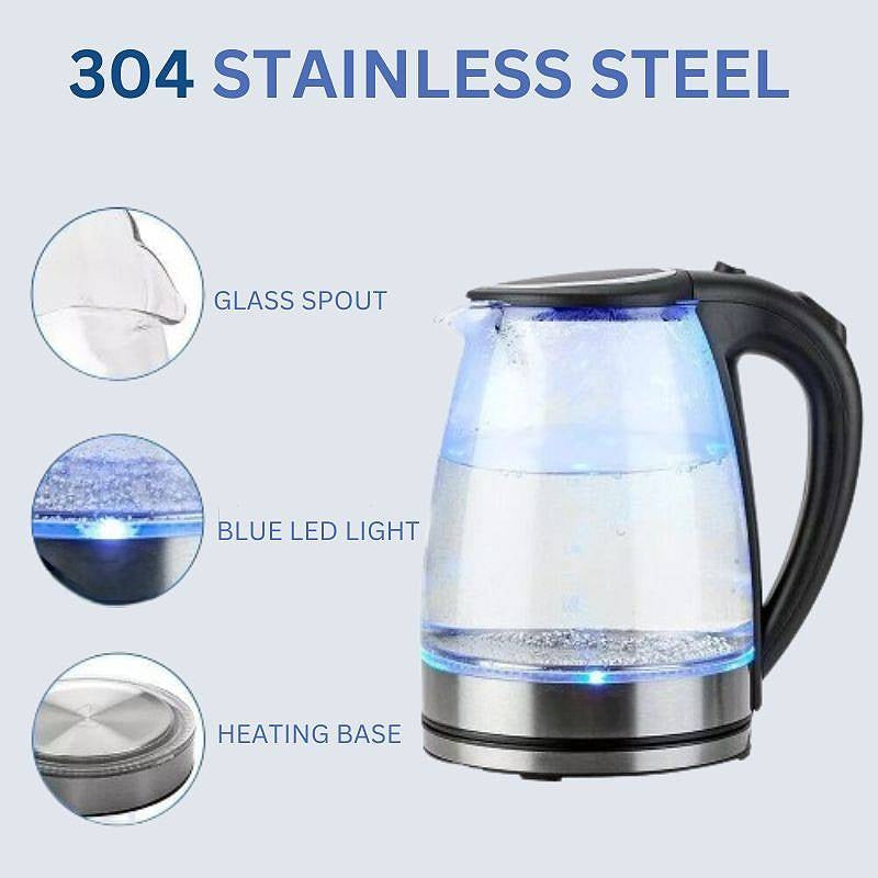 1.8L Electric Glass Kettle with LED Illumination