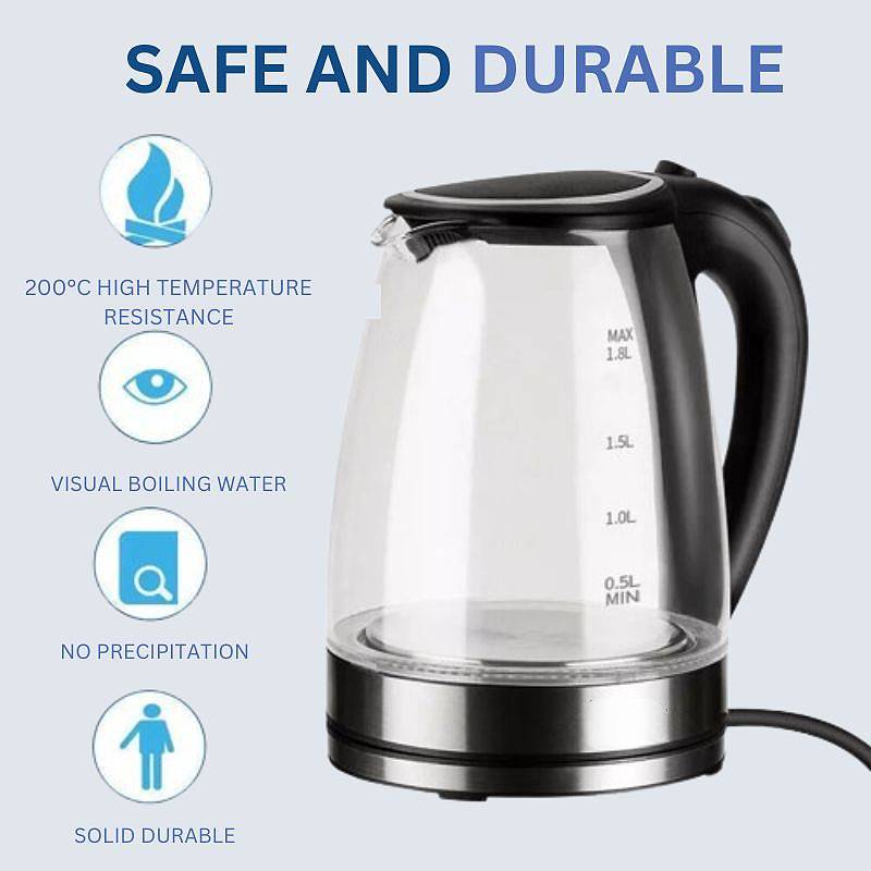 1.8L Electric Glass Kettle with LED Illumination