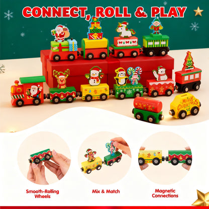 12 Day Magnetic Train Countdown Calendar with Linking Cars for Preschoolers