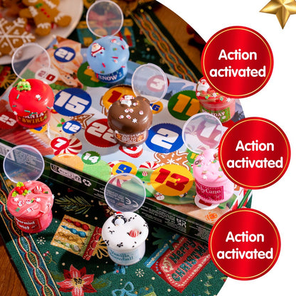 Slime Advent Calendar with Eight Jars and Sixteen Charm and Sprinkle Packs for Holiday Mixing