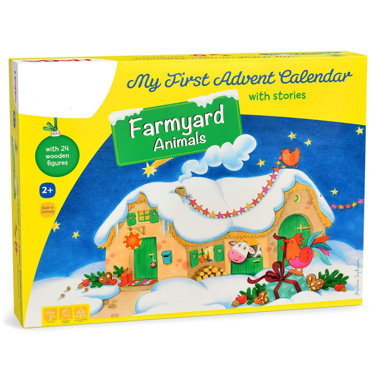 Reusable Wooden Animal Countdown Calendar with Story Chapters and 3D Winter Scene