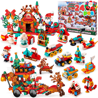 Block Building Advent Calendar with Daily Mini Sets and Two Bigger Finale Models for Kids